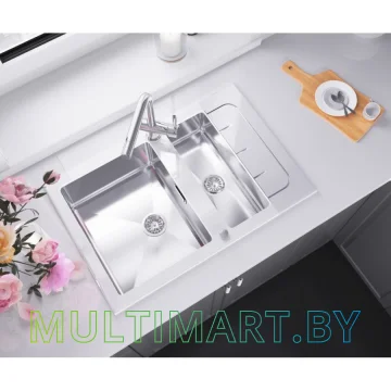 Кухонная мойка ZorG GS 7850-2 (белый) картинка 5